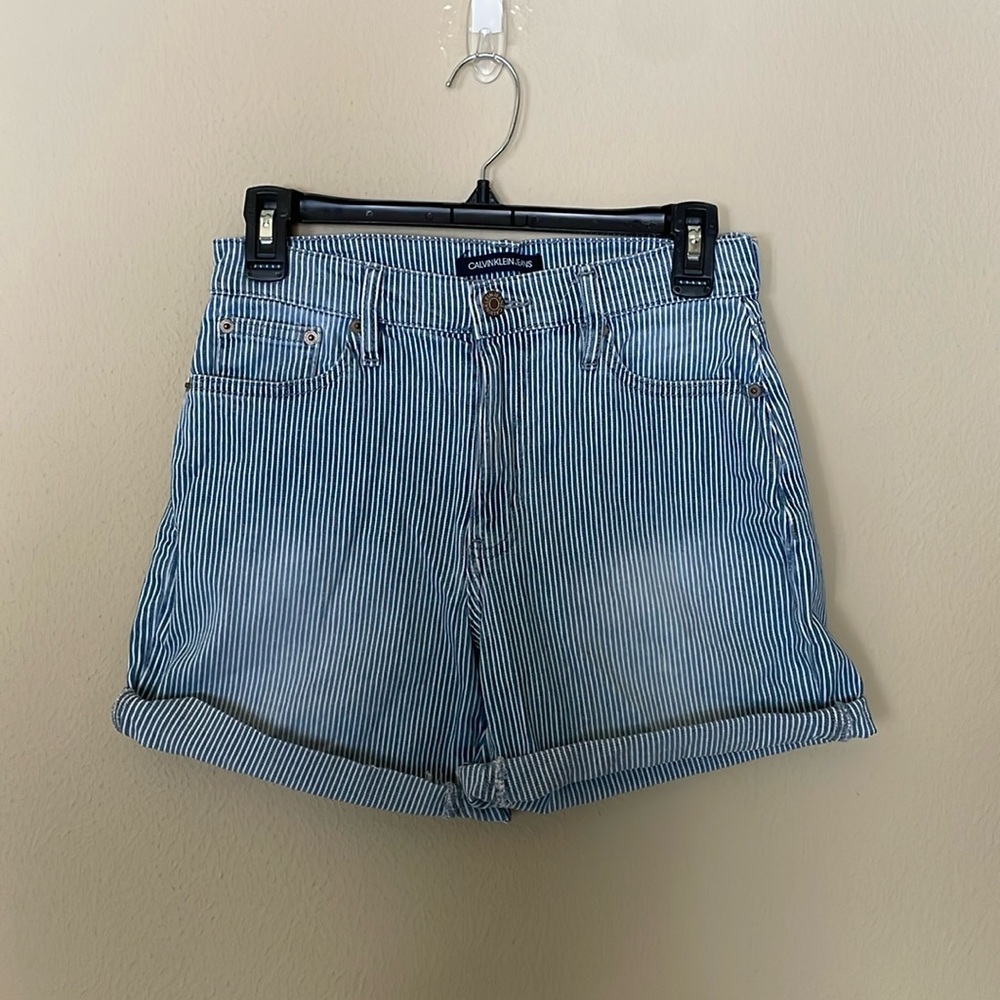 Calvin Klein Striped High Rise Shorts